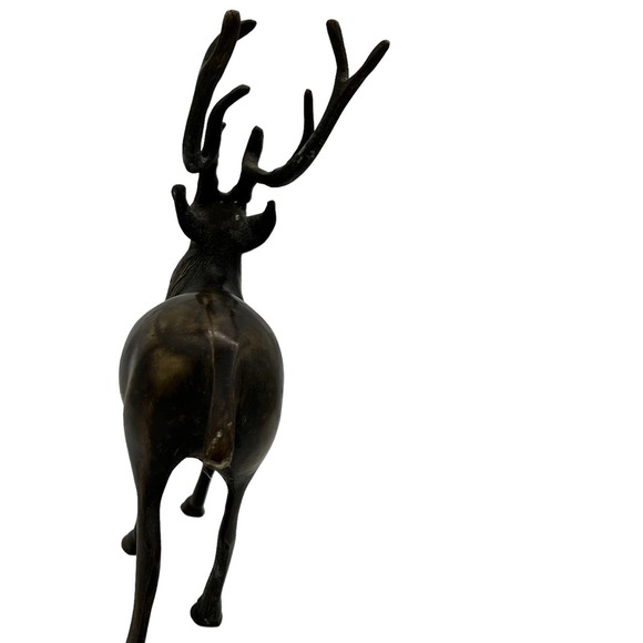 Bronze metal elk stag statue Buck tabletop. Reindeer. Mantle centerpiece - Picture 4 of 8